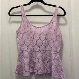 Purple Lace Eyeshadow Peplum Tank